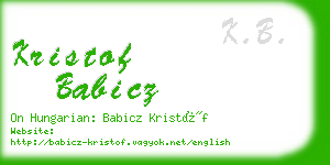 kristof babicz business card